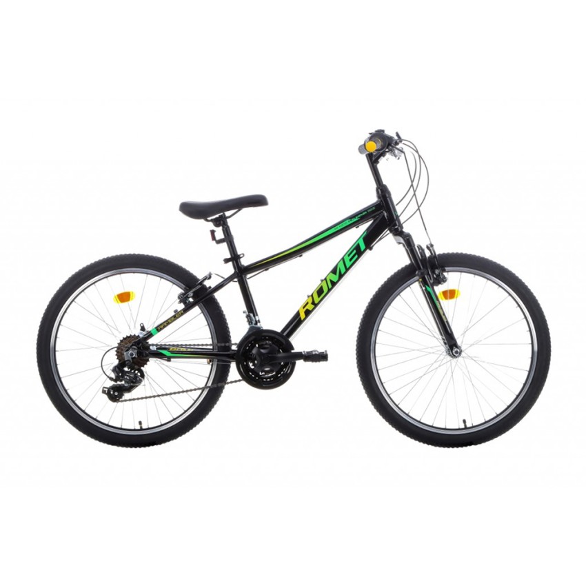 Велосипед ROMET Rambler 24" черно-зеленый 2021 рама S 13"