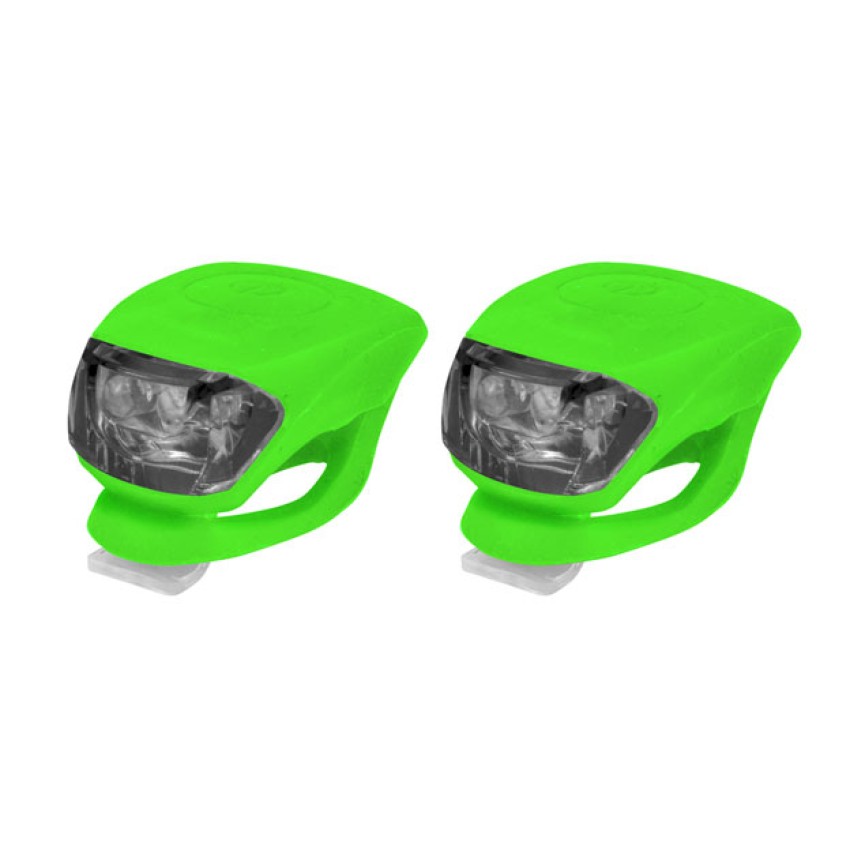 Набор света LONGUS: передний 2LED/2 ф-ции + задний 2LED, зеленый