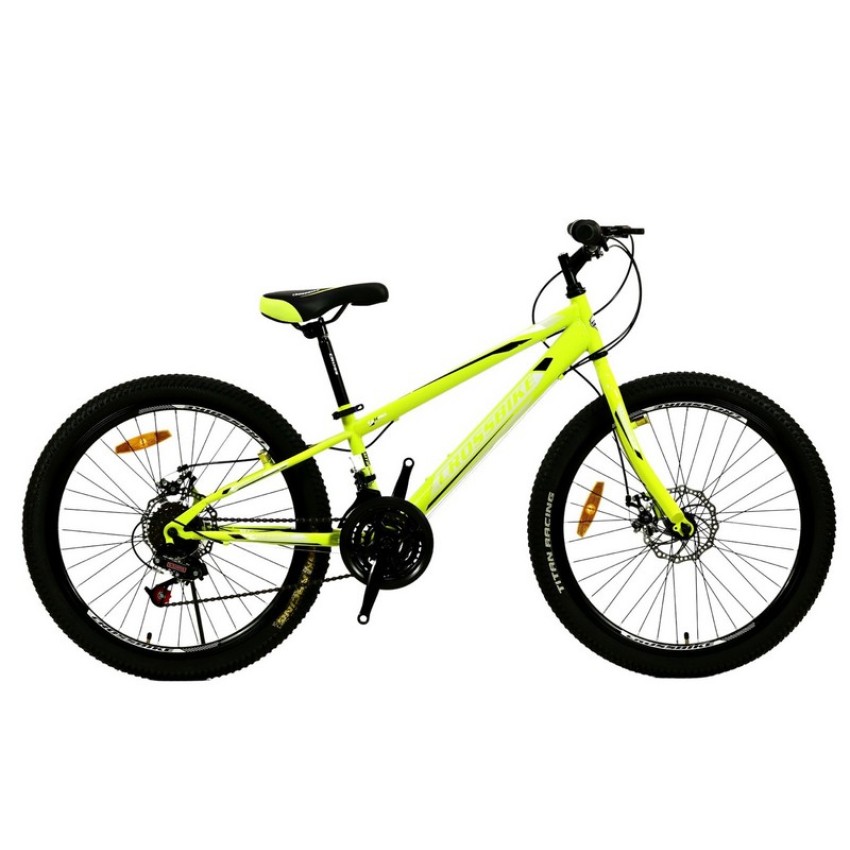 Велосипед 24" CrossBike Spark D-Steel Рама-11" неоновый желтый