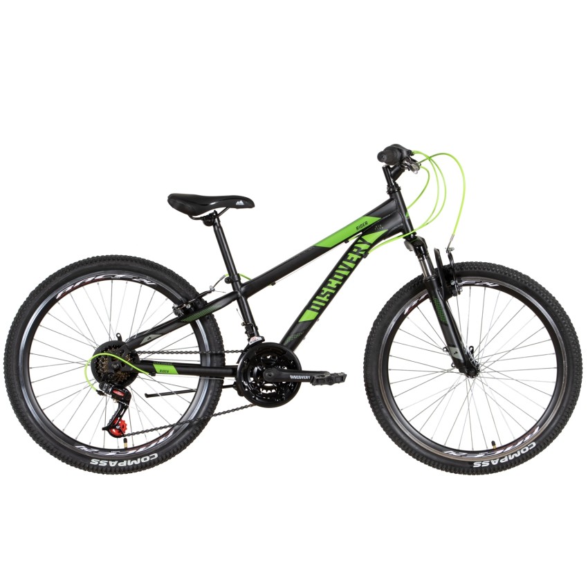 Велосипед 24" Discovery RIDER AM Vbr 2022 (черно-зеленый)