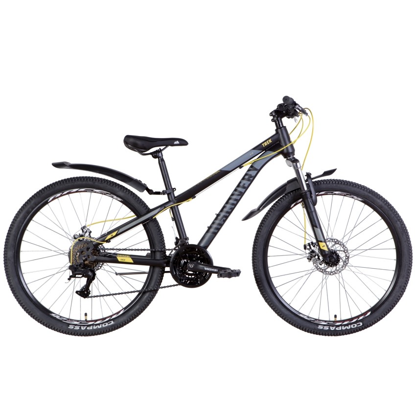 Велосипед 26" Discovery TREK AM DD рама-15" 2022 (чёрно-жёлтый)