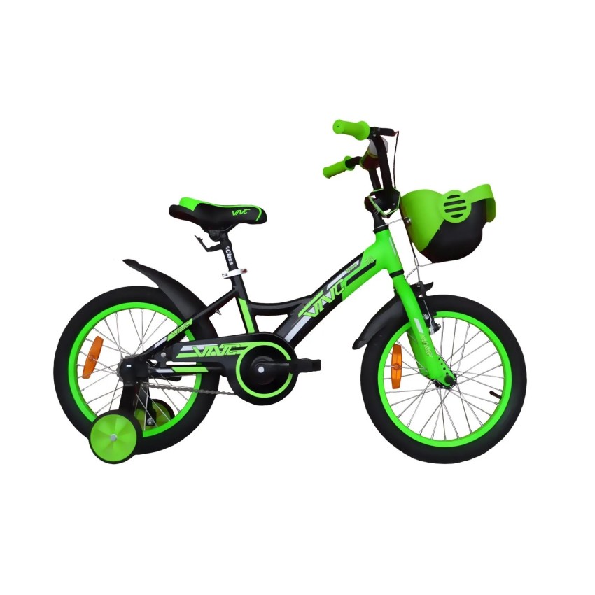 Велосипед VNC 16" Wave, 1619-GA-BG, black/green (shiny), 22см