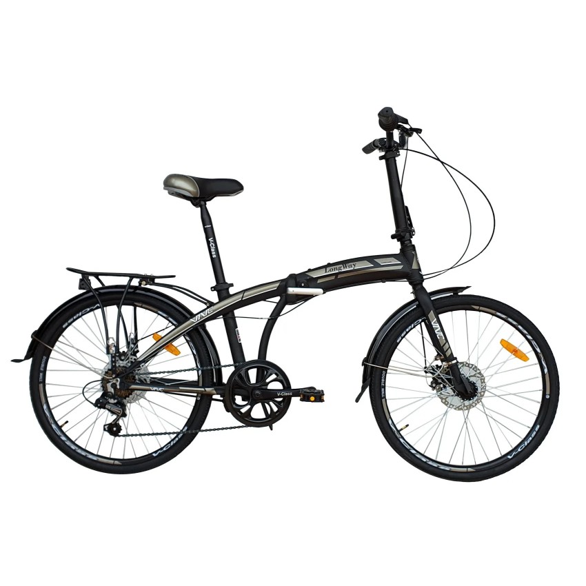 Велосипед VNC 24" Longway 24LW-38-BW, black/white (matt), 38см, складной