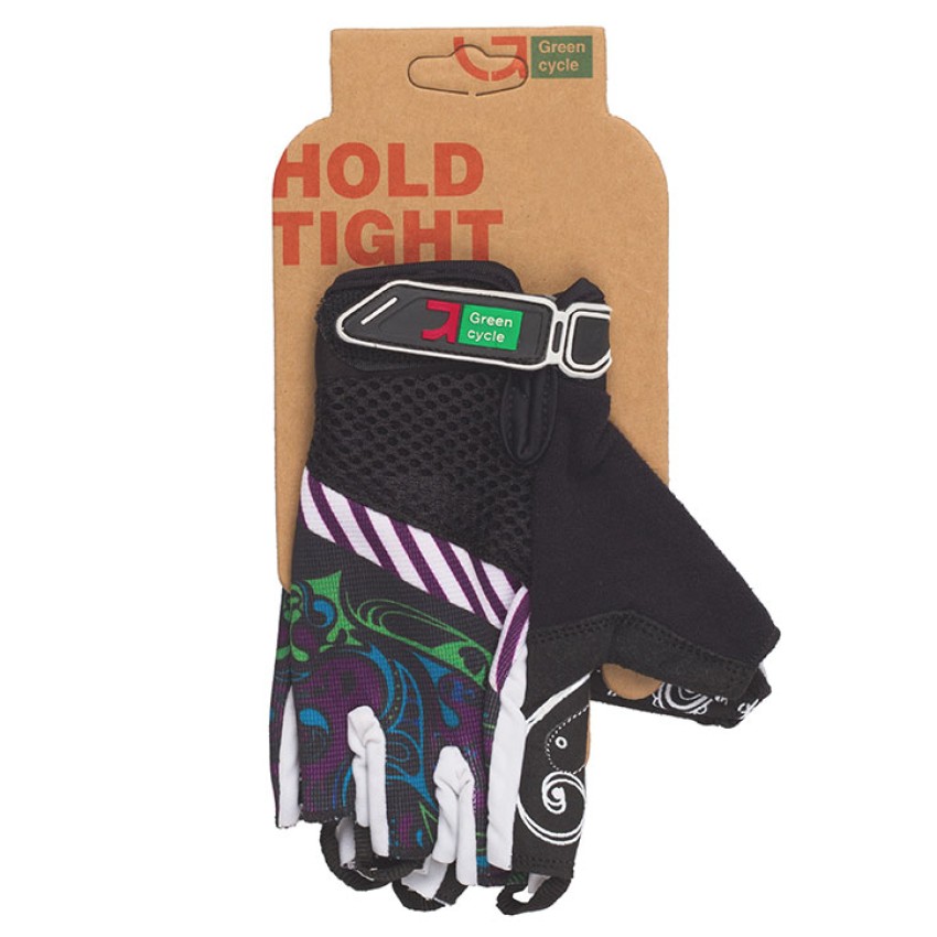 Велоперчатки без пальцев Green Cycle NC-2331-2014 MTB Feminine XL черно-фиолетовый