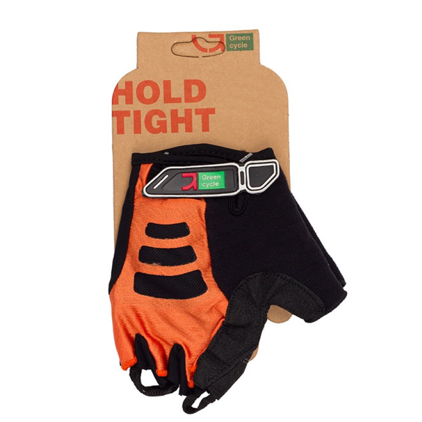 Велоперчатки без пальцев Green Cycle NC-2507-2015 MTB Gel XL оранжево-черный