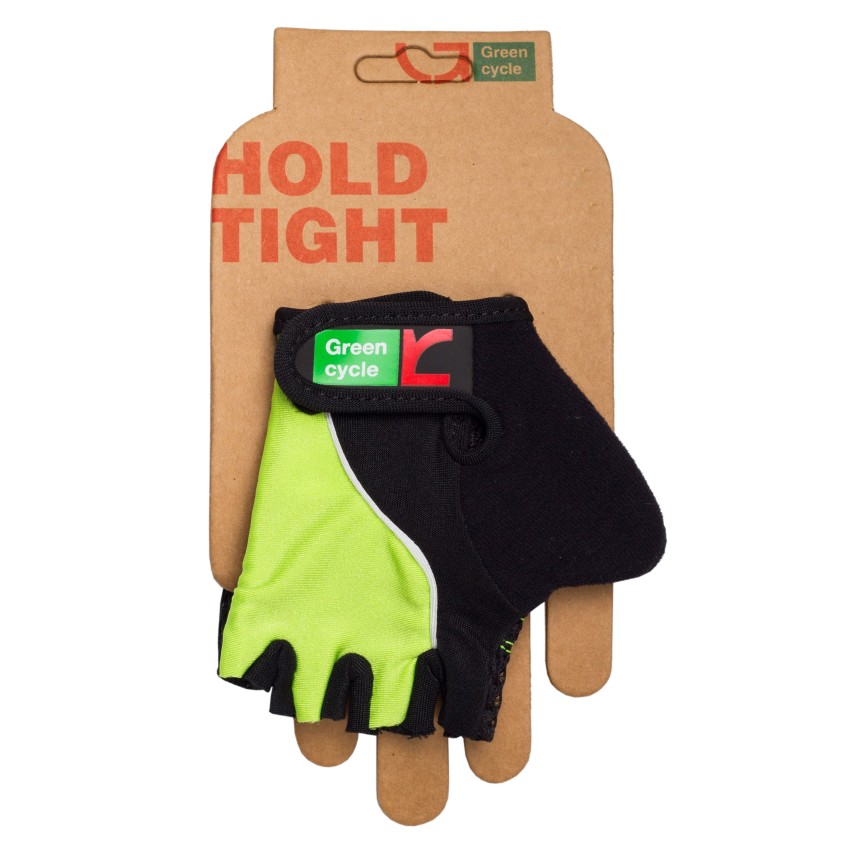 Перчатки Green Cycle NC-2530-2015 Kids без пальцев XL черно-зеленые
