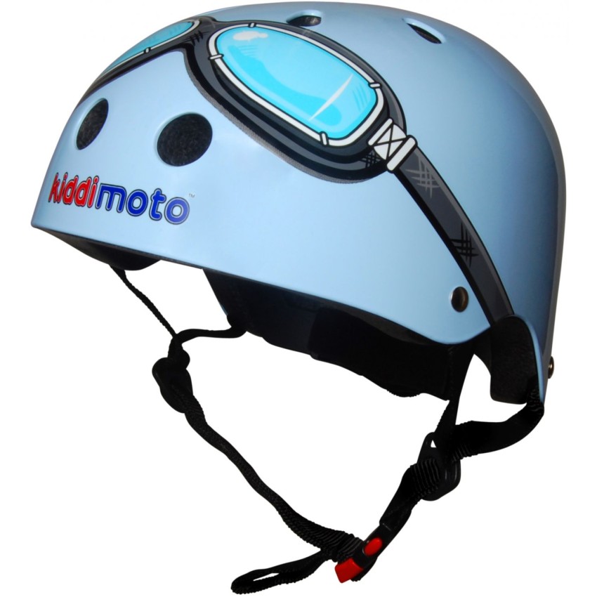 Шлем детский Kiddimoto очки пилота синий (53-58) M