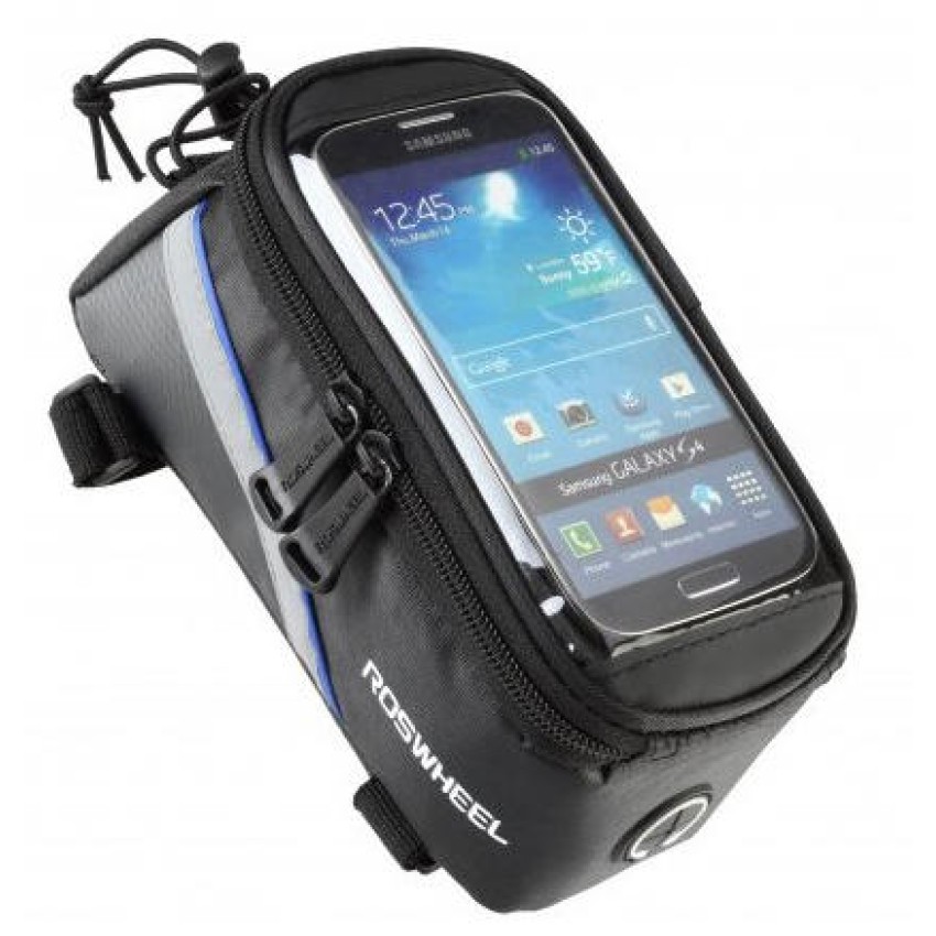 Сумка на раму для смартфона Roswheel 6.5" 12496L-B5 черный/синий
