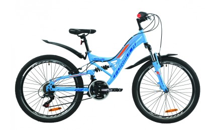 Велосипед Formula 24 ATLAS AM2 Vbr рама-14" ST с крылом Pl 2020 синий с оранжевым