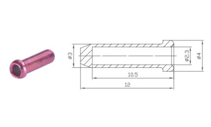 Концевик троса Alligator 2.3 мм розовый