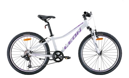 Велосипед 24" LEON JUNIOR AM Vbr 2022 (белый с сиреневым)