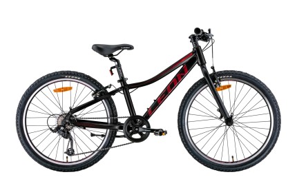 Велосипед 24" LEON JUNIOR Vbr 2022 рама - 12" (черный с красным)
