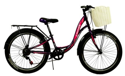Велосипед 24" Cross Betty Рама-11" фиолетово-розовый