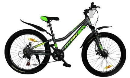 Велосипед 24" Titan Best Mate Рама-11" серо-зеленый