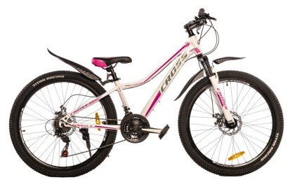 Велосипед 26" Cross Smile 2023 Рама-13" бело-розовый