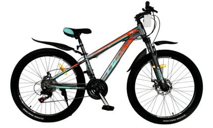 Велосипед 26" Cross Fast Рама-13" серо-зеленый оранжевый