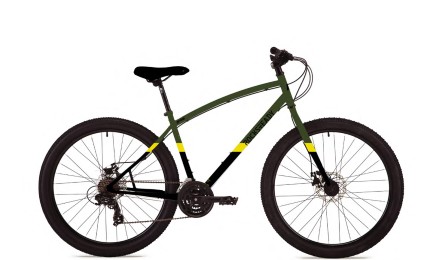Велосипед 27,5" Pride Rocksteady 7.1 рама - M хаки / чёрный / жёлтый 2018