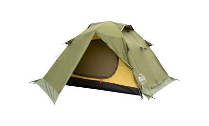 Палатка 3-местная двухслойная с тамбуром Tramp Peak 2 (V2) зеленая