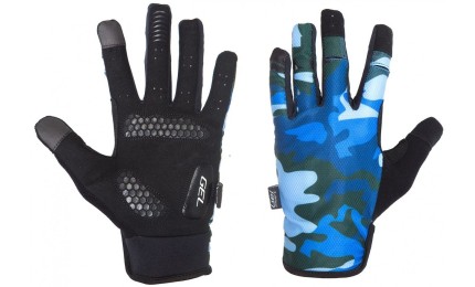 Перчатки Green Cycle Rocker с закрытыми пальцами S синий камуфляж