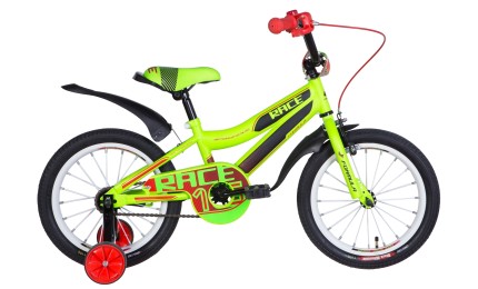 Детский велосипед 16" RACE рама-9" с крылом Pl 2021 зелено-чорний з червоним