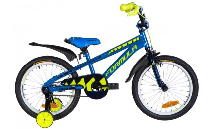 Детский велосипед 18" WILD рама-9" с крылом Pl 2021 синий с желтым