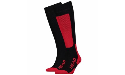 Шкарпетки гірськолижні Head UNISEX SKI KNEEHIGH 2PPK чорний, червоний Уні 43-46 (8718824742052)