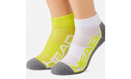 Шкарпетки Head PERFORMANCE QUARTER 2P UNISEX жовтий, сірий, білий Уні 39-42 (8720245076371)