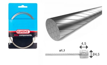 Трос переключения Elvedes из нержавеющей стали, гладкий, 2250 мм, с N-ниппелем ø4,5x4,5 мм