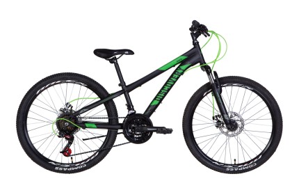 Велосипед 24" Discovery RIDER AM DD 2022 (черно-зеленый)