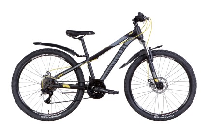 Велосипед 26" Discovery TREK AM DD рама-15" 2022 (чёрно-жёлтый)