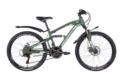 Велосипед 24" Formula BLAZE AM2 DD с крылом Pl 2022 (темно-зеленый)