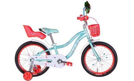 Велосипед 18" Formula ALICIA 2022 с багажником для кукол (бирюзовый)