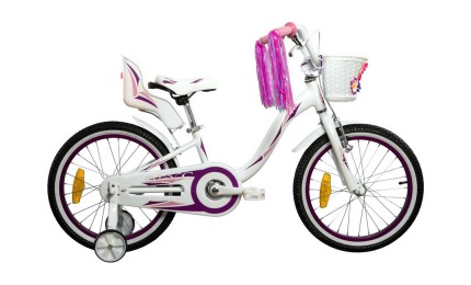 Велосипед VNC 16" Miss, 1619-FA-WP, white/purple/pink (shiny), 22см