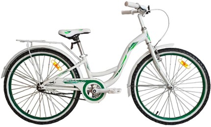 Велосипед VNC 24" Beverly AC, 24-BEAC-28-WG, white/green (shiny). 28см