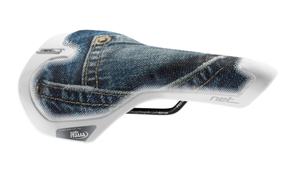Седло NET Jeans синее 168х257мм, FeC Alloy 360g