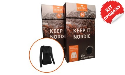 Термобелье NordSox Ladies Undershirt Black 50% Wool - 50% PES верх