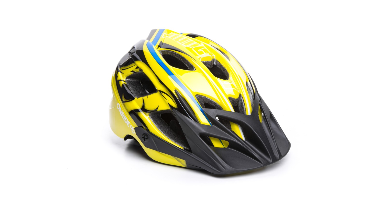 Шлем OnRide Rider глянцевый, желтый/голубой M (52-56 см)