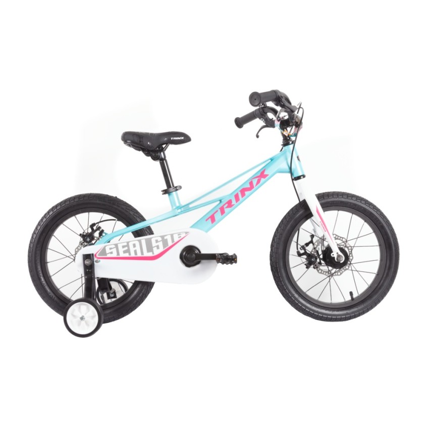 Дитячий велосипед 16" Trinx SEALS 16D 2022 Cyan-White-Rosy-Red (10700149)