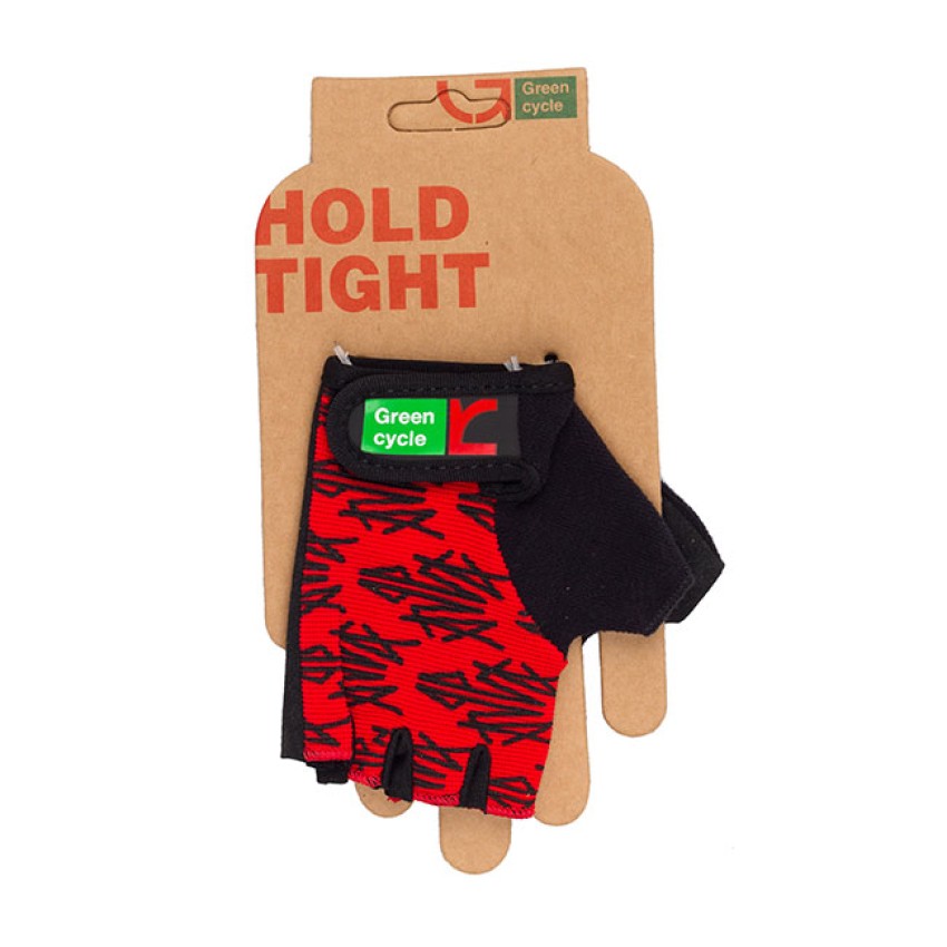 Перчатки Green Cycle NC-2140-2013 Kids без пальцев XL красно-черные