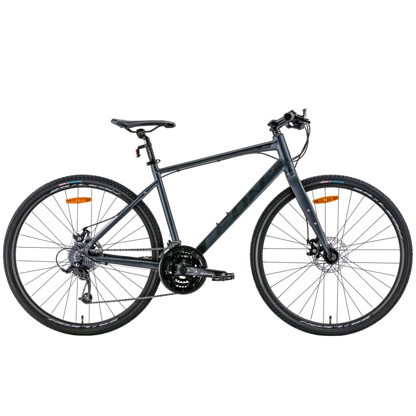 Велосипед 28" LEON HD-80 DD 2022 (сірий з чорним (м)) рама - 21"