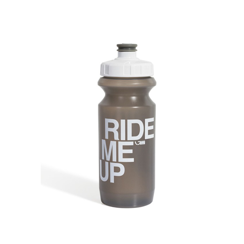Фляга 600ml Green Cycle Ride Me Up с Big Flow valve, LDPI gray nipple/white matt cap/gray bottle