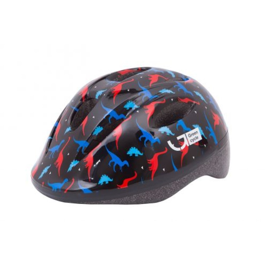 Шлем детский Green Cycle Dino черно-красно-синий (50-54)