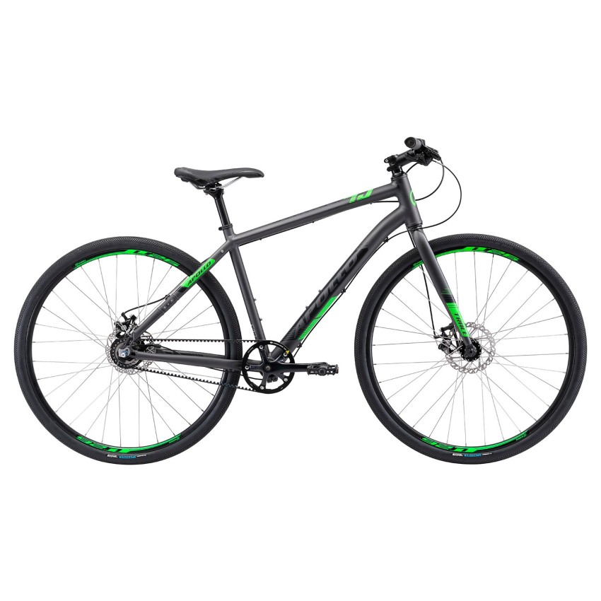Велосипед 28" Apollo TRACE 45 рама - L matte charcoal/matte black/matte neon green ременная передача