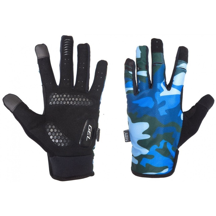 Перчатки Green Cycle Rocker с закрытыми пальцами S синий камуфляж