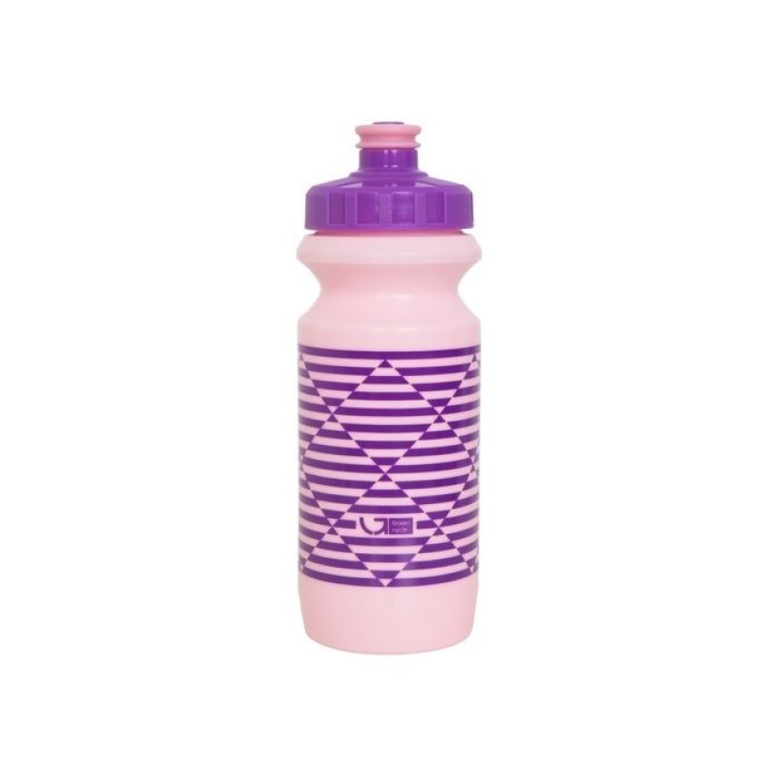 Фляга 0,6 Green Cycle STRIPES з великим соском, pink nipple/ purple cap/ pink bottle