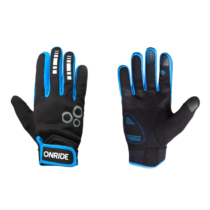 Велоперчатки с длинными пальцами ONRIDE Pleasure 20 black/blue XL
