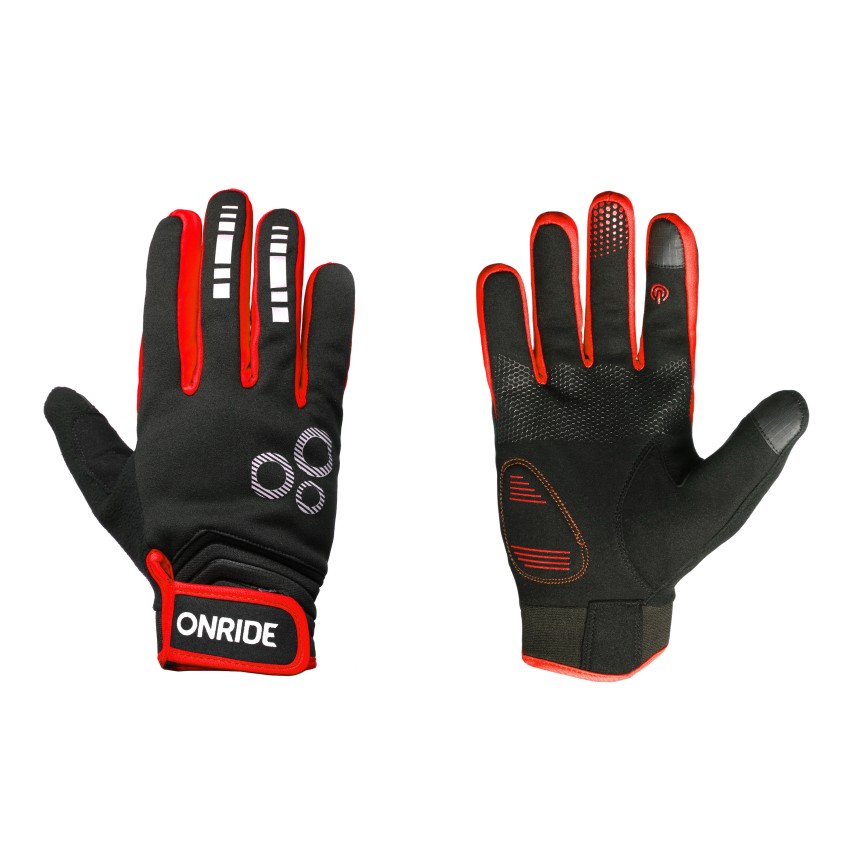 Велоперчатки с длинными пальцами ONRIDE Pleasure 20 black/red M