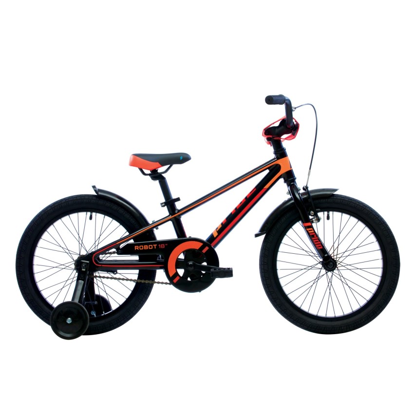 Велосипед PRIDE ROBOT 18" черный/красный/оранжевый