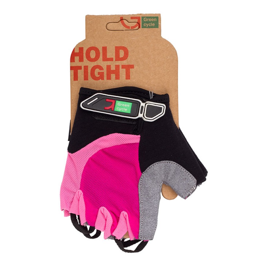 Велоперчатки без пальцев Green Cycle NC-2523-2015 MTB Feminine M розово-черный