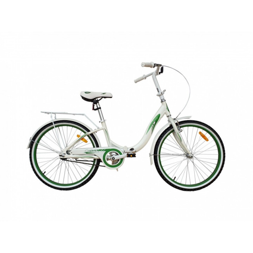 Велосипед VNC 24" Angely AC, 2429-FA-WG, black/green (shiny), складной. 33см